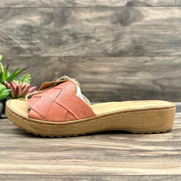 NIB Born Aleah 9M 40.5 Rust Leather Slide Sandals - Picture 5 of 11